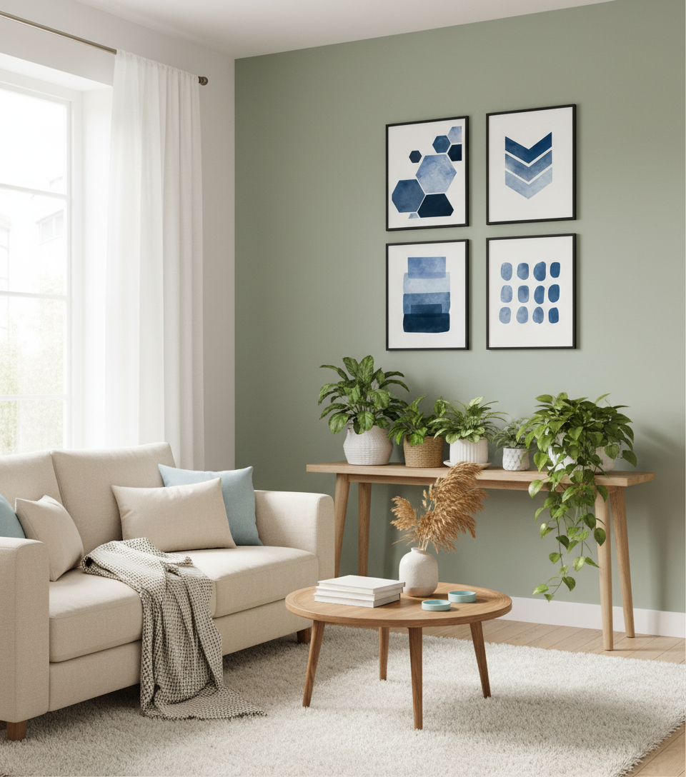 Soft Blue Horizon Set Black Framed Watercolor Wall Art (4-Piece)