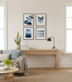 Soft Blue Horizon Set Black Framed Watercolor Wall Art (4-Piece)