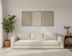 Textured Neutral Pattern Wall Art Set Framed(3-Piece)