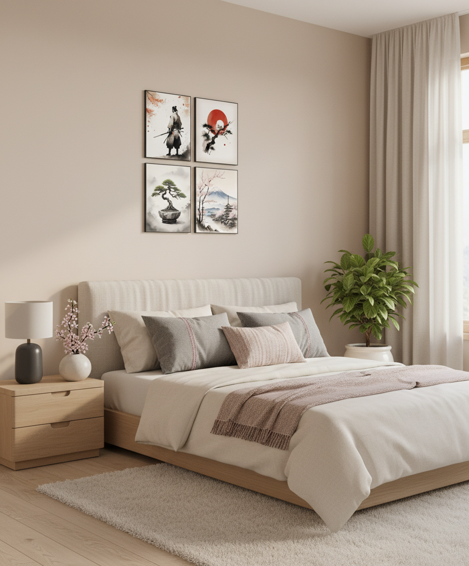 Quiet Journey — 4-Piece Japanese Ink Set (Black Frames)