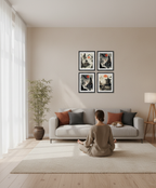 Zen Mountain Sanctuary — Framed Wall Art Set of 4