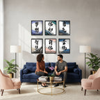 Dream, Wisdom & Beyond | 6-Piece Framed Chinese Calligraphy Marble Art Set