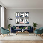 Dream, Wisdom & Beyond | 6-Piece Framed Chinese Calligraphy Marble Art Set