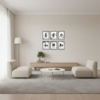 Happiness, Harmony & Beyond [8"x10"] (6-Piece Framed Chinese Calligraphy Word Art Set)